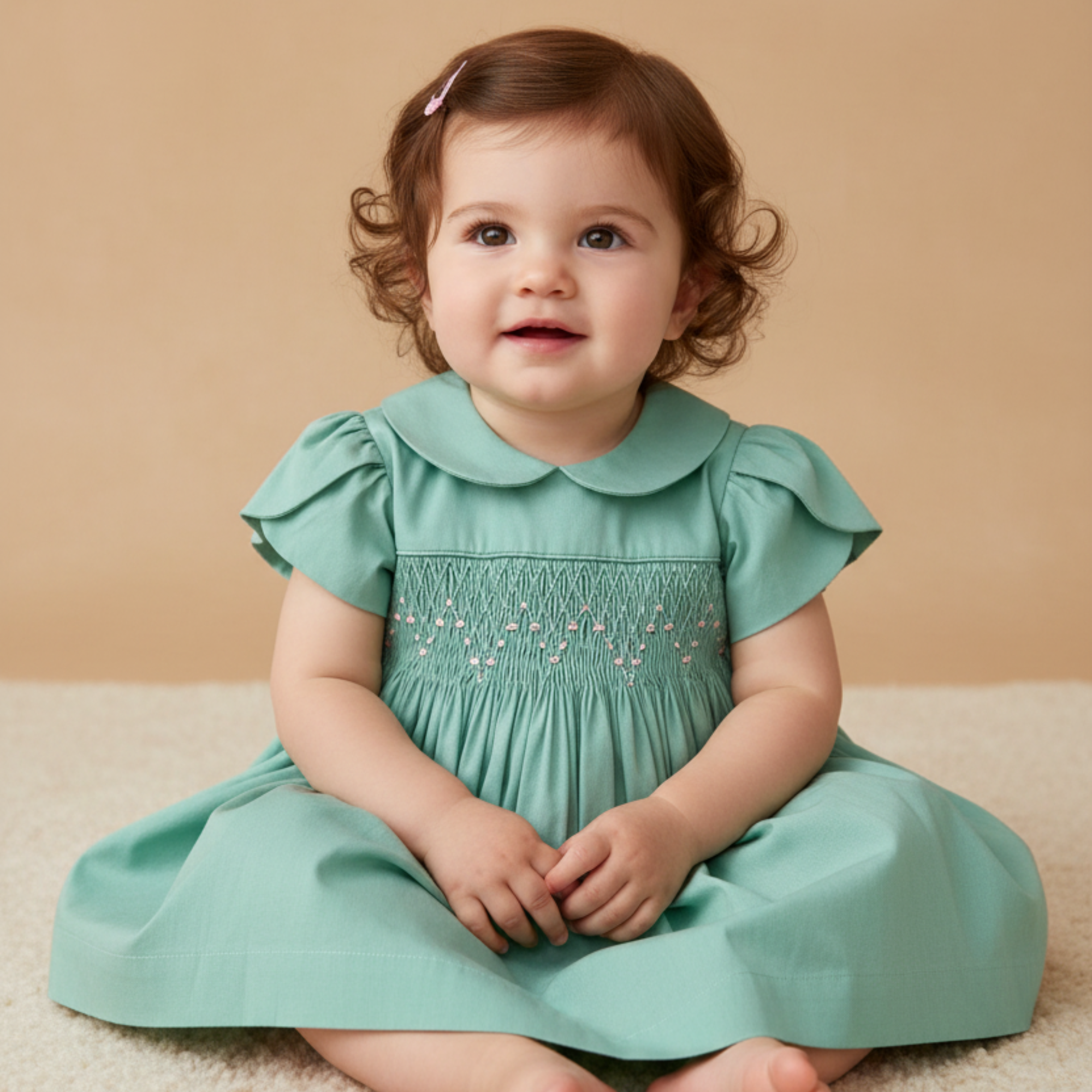 Vestido Infantil Casinha de Abelha Verde Relva — foto 1