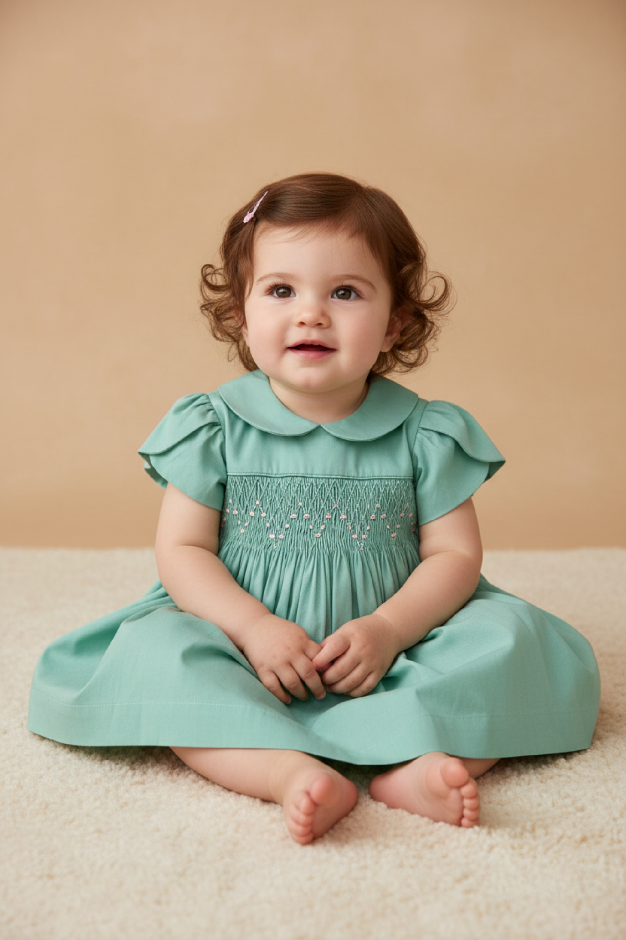 Vestido Infantil Casinha de Abelha Verde Relva — foto 1