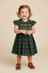 Vestido Infantil Casinha de Abelha Xadrez Verde — foto 1