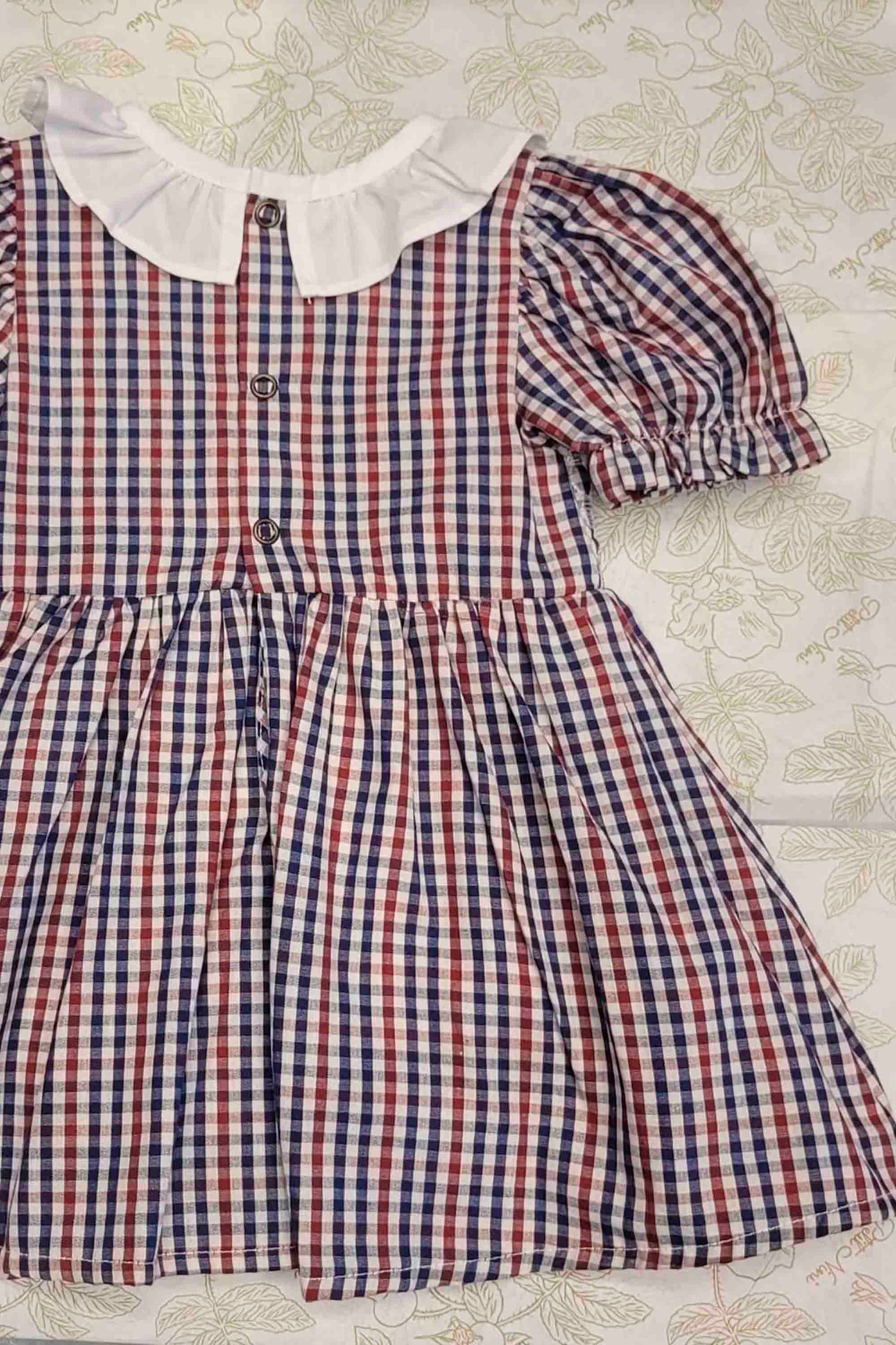 Vestido Infantil Celebrare Xadrez Vermelho