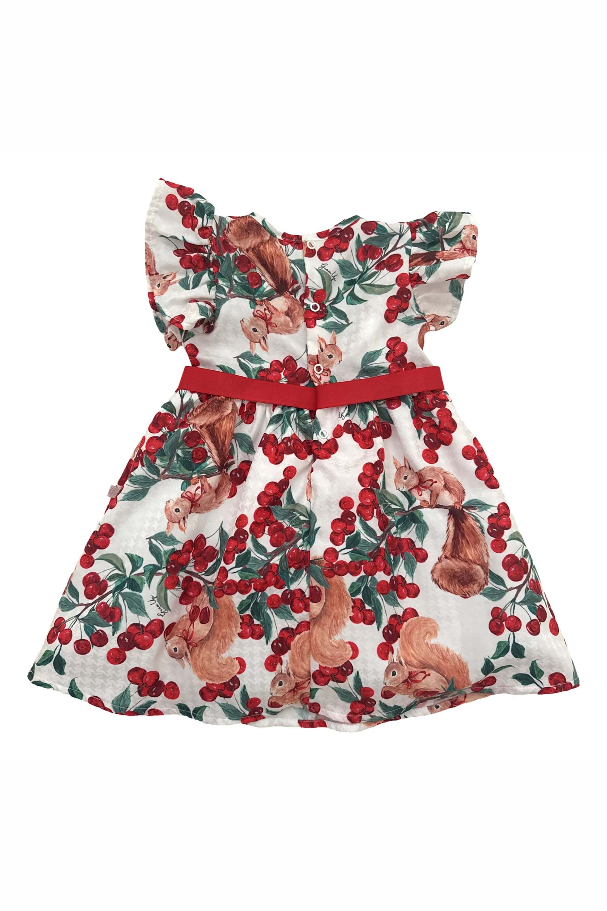 Vestido Infantil Cherry Celebration Estampa Esquilo e Cerejas — foto 2