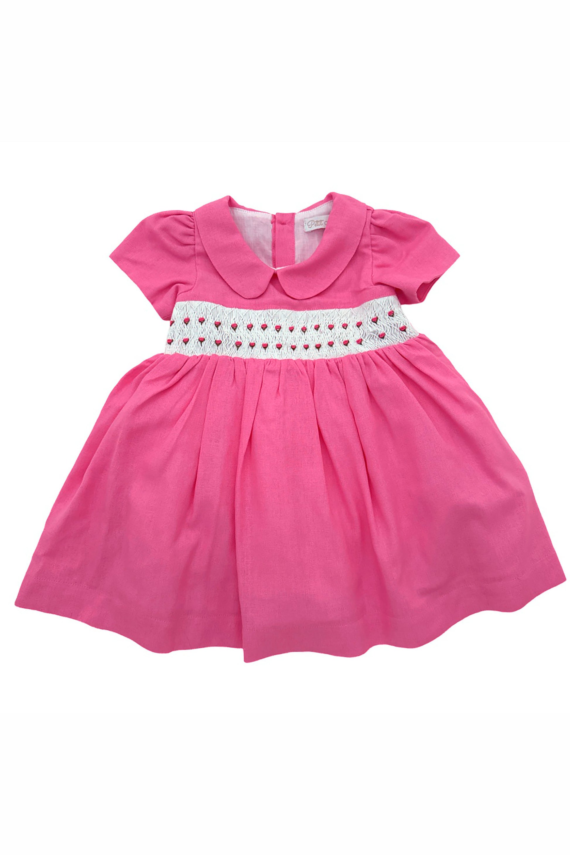 Vestido Baby Casinha de Abelha em Linho Rosa — foto 2