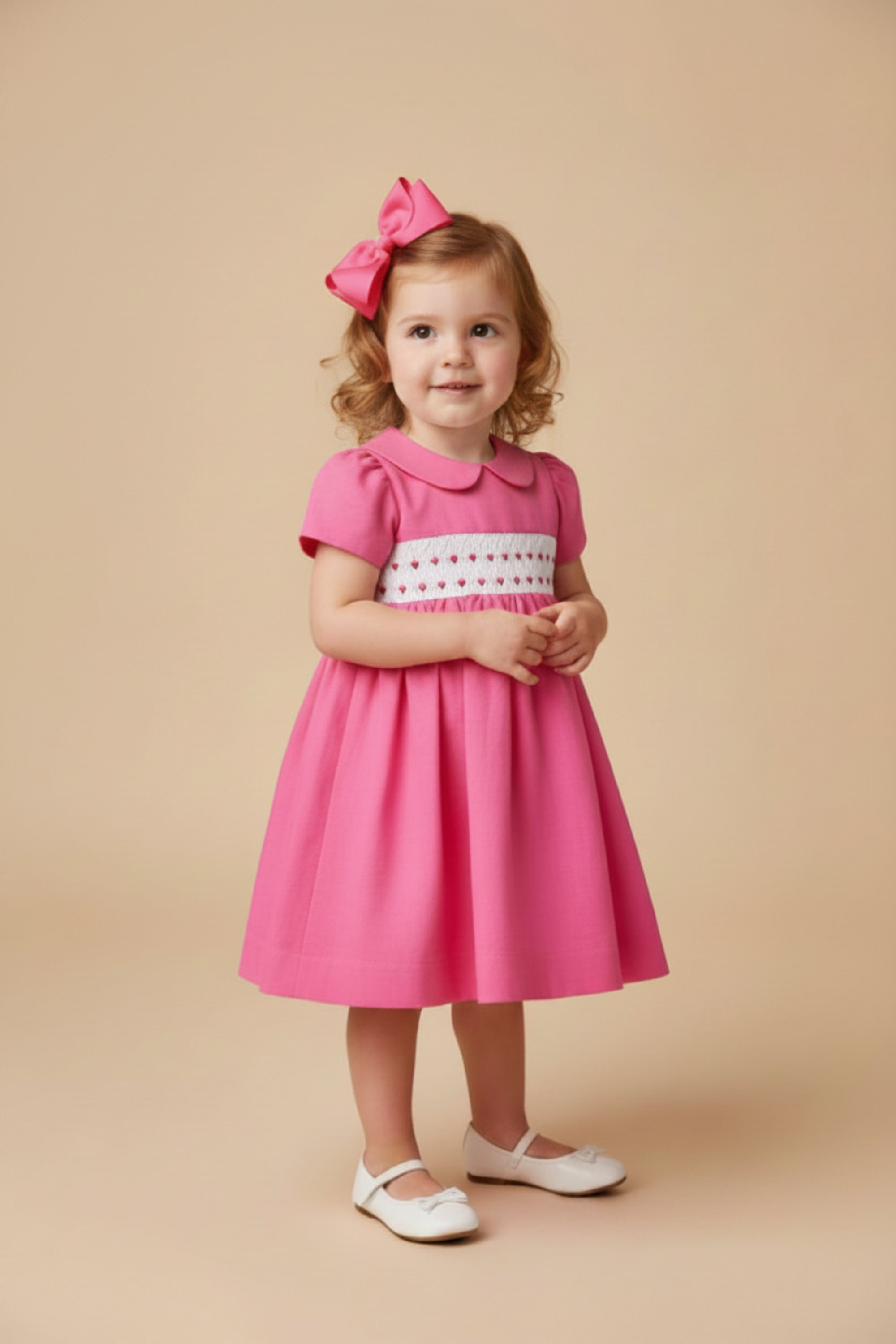 Vestido Baby Casinha de Abelha em Linho Rosa — foto 1