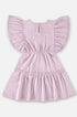 Vestido Infantil em Malha Flamê com Linho Rosa — foto 3