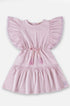 Vestido Infantil em Malha Flamê com Linho Rosa — foto 2