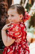 Vestido Infantil Fluído Fiore Floral Vermelho — foto 3
