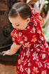 Vestido Infantil Fluído Fiore Floral Vermelho — foto 2