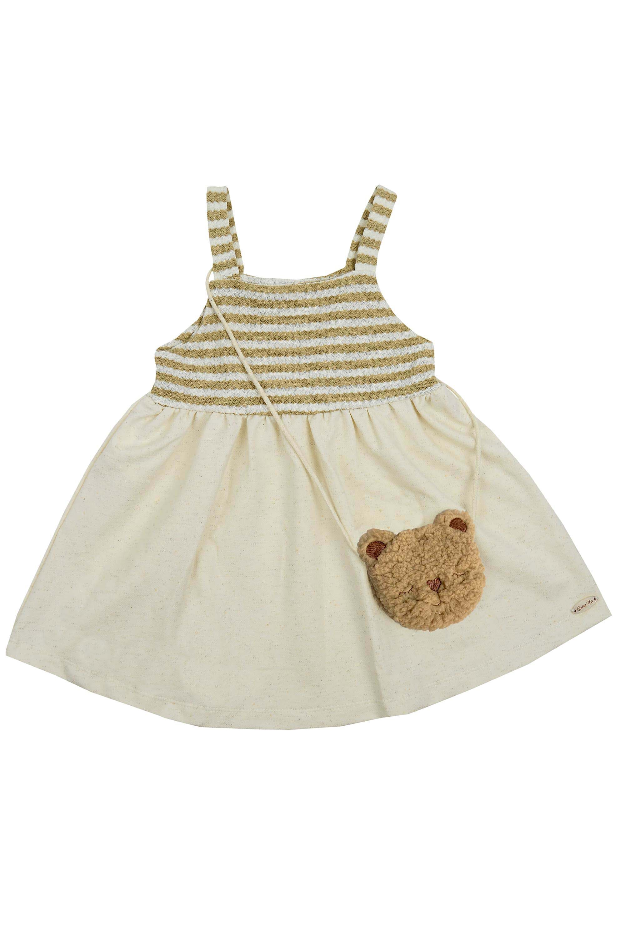 Vestido Infantil com Bolsa Ursinha Cappucino — foto 2