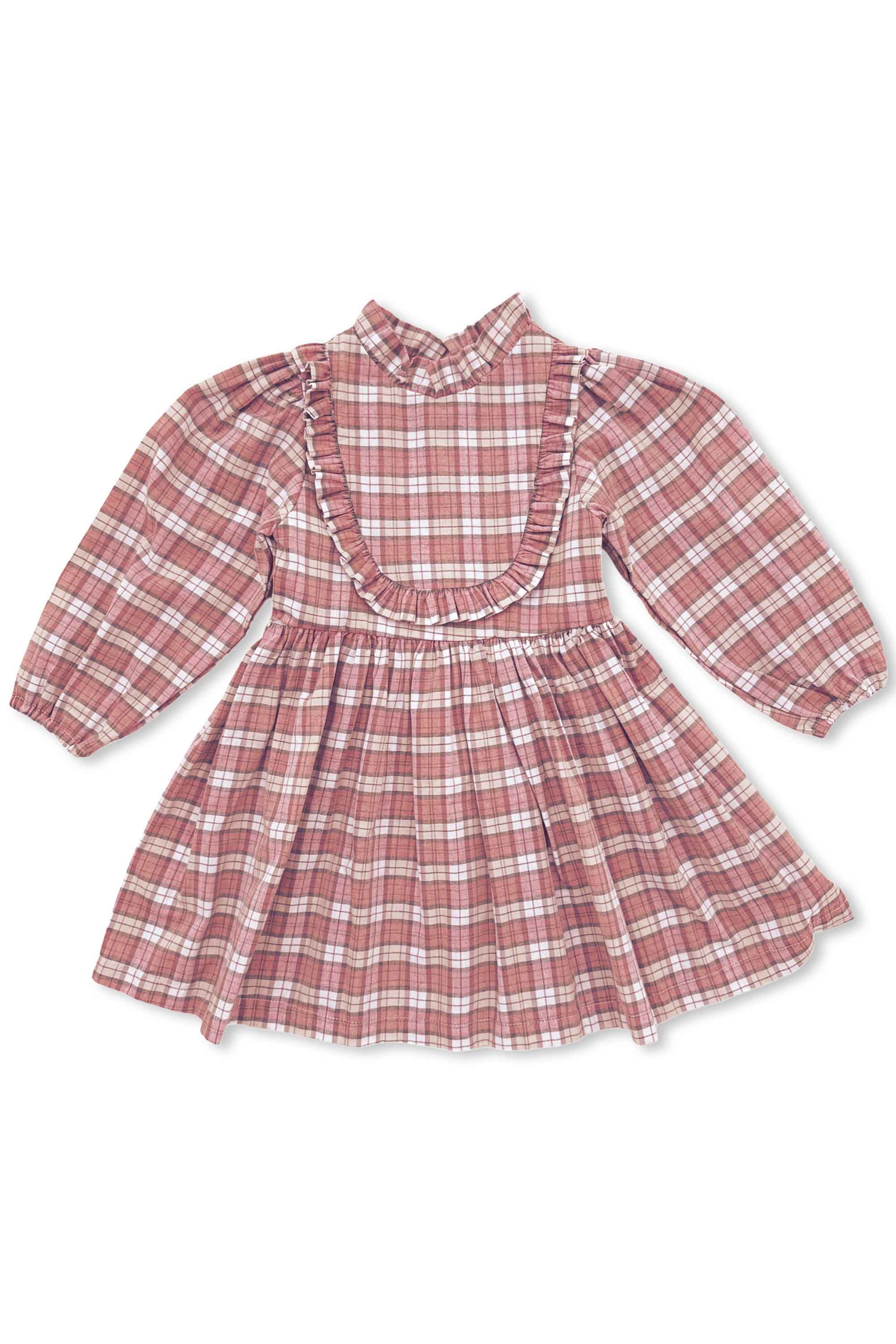 Vestido Infantil Manga Longa Xadrez Vermelho — foto 2