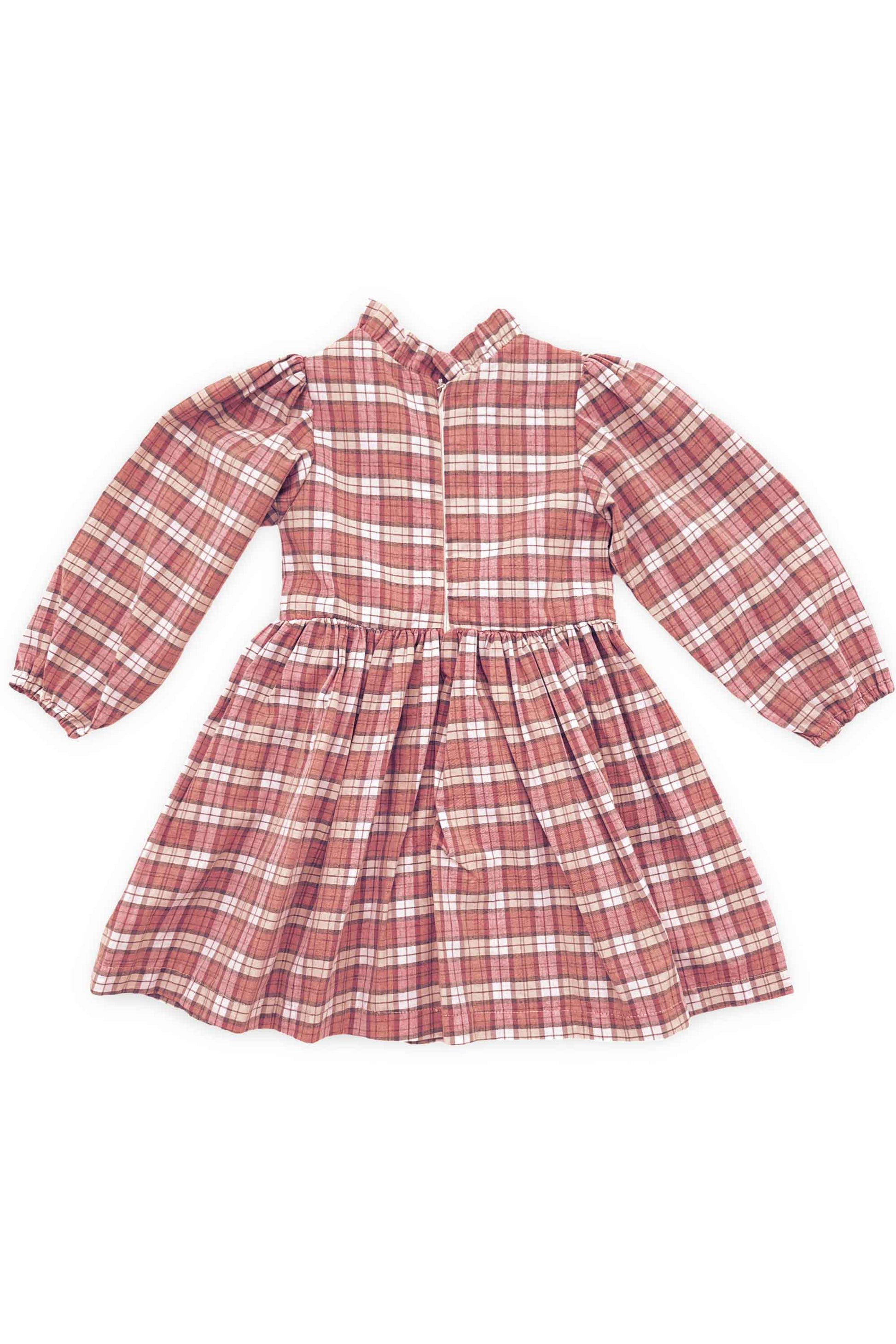 Vestido Infantil Manga Longa Xadrez Vermelho — foto 3