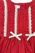 Vestido Infantil Letizia em Fustão com Renda e Nervuras Vermelho — foto 3
