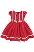 Vestido Infantil Letizia em Fustão com Renda e Nervuras Vermelho — foto 2