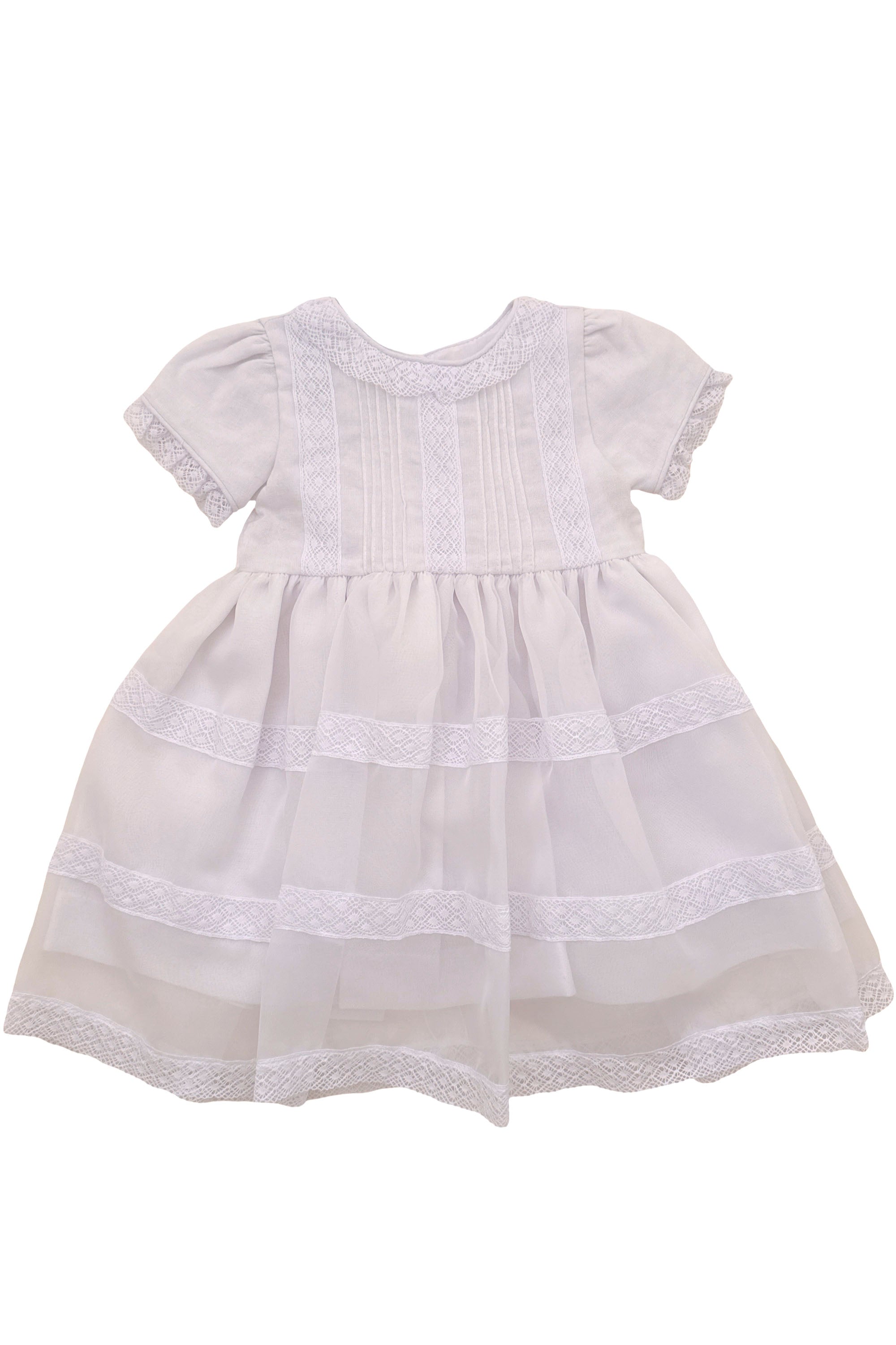 Vestido de Batizado Branco em Linho e Voal — foto 2