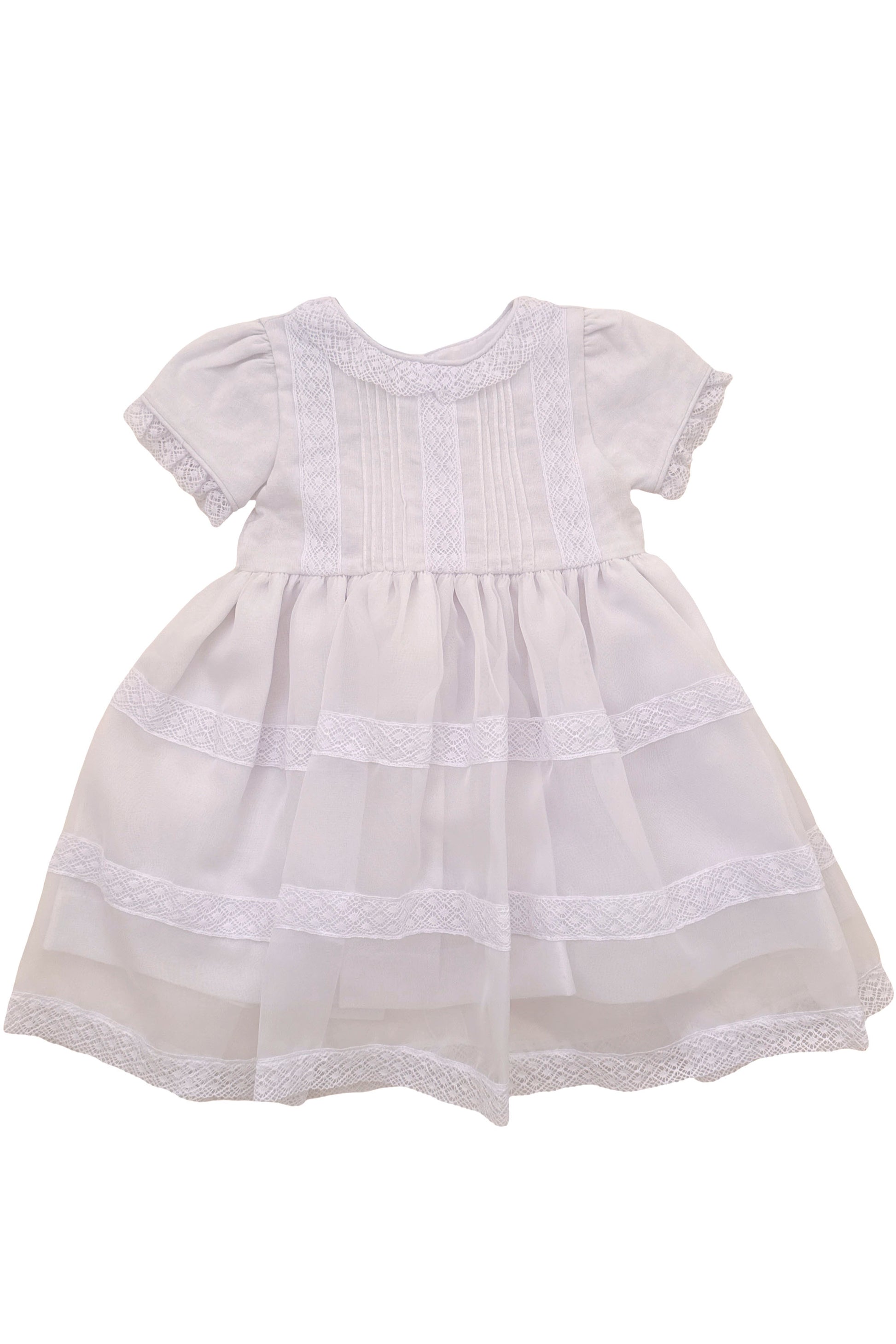Vestido de Batizado Branco em Linho e Voal — foto 2