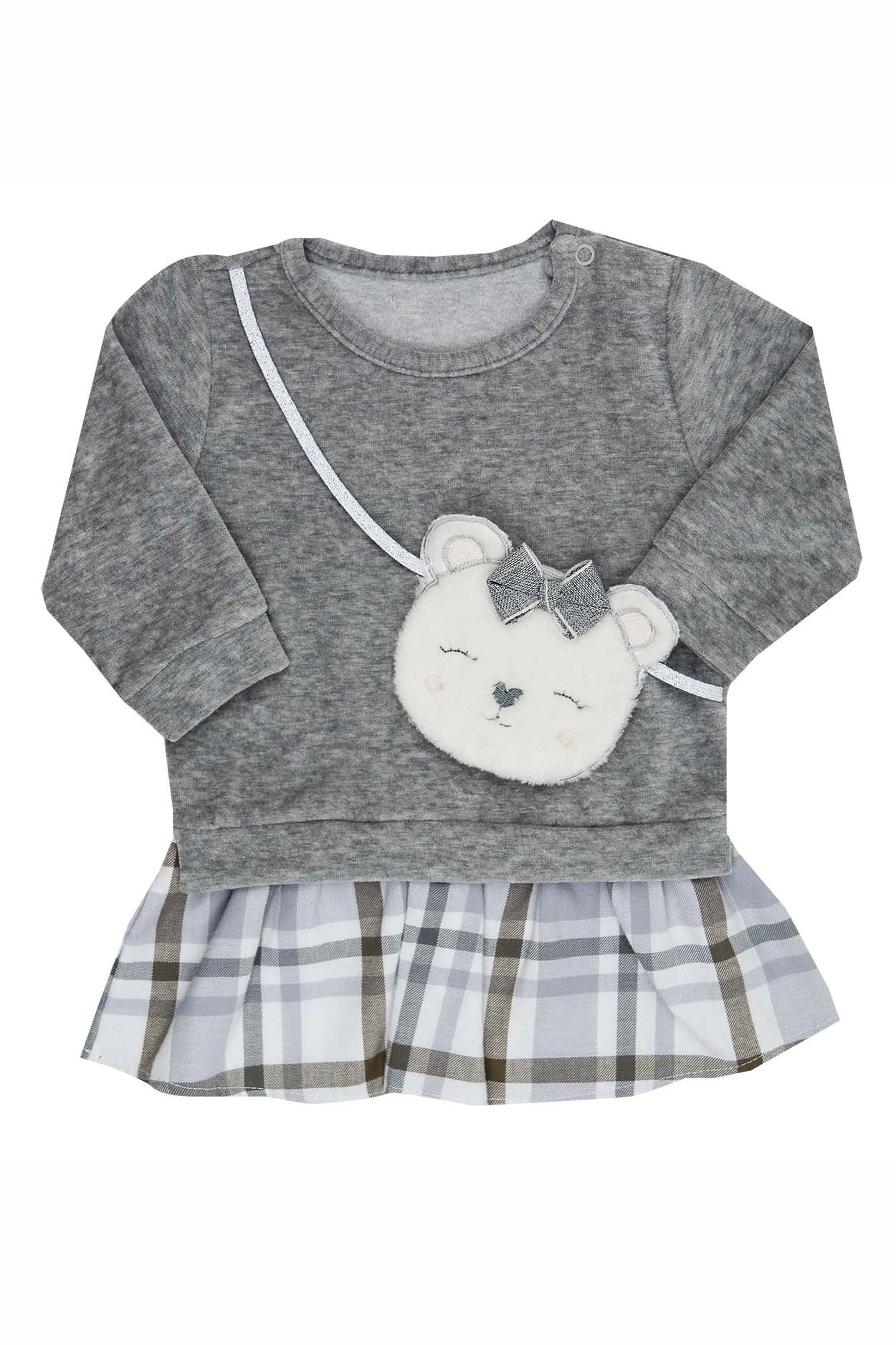 Vestido Infantil Little Bear Cinza — foto 2