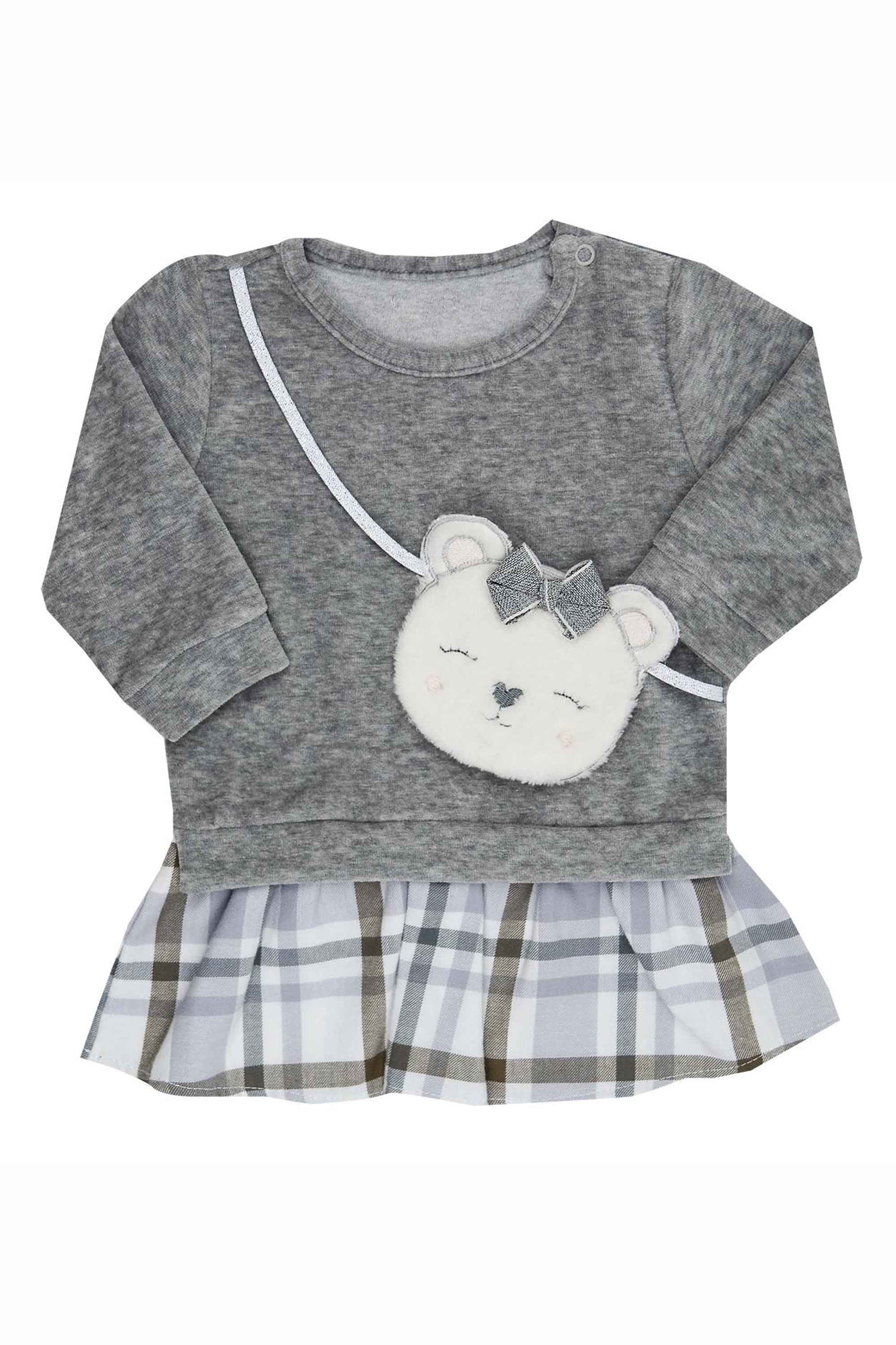 Vestido Infantil Little Bear Cinza — foto 2