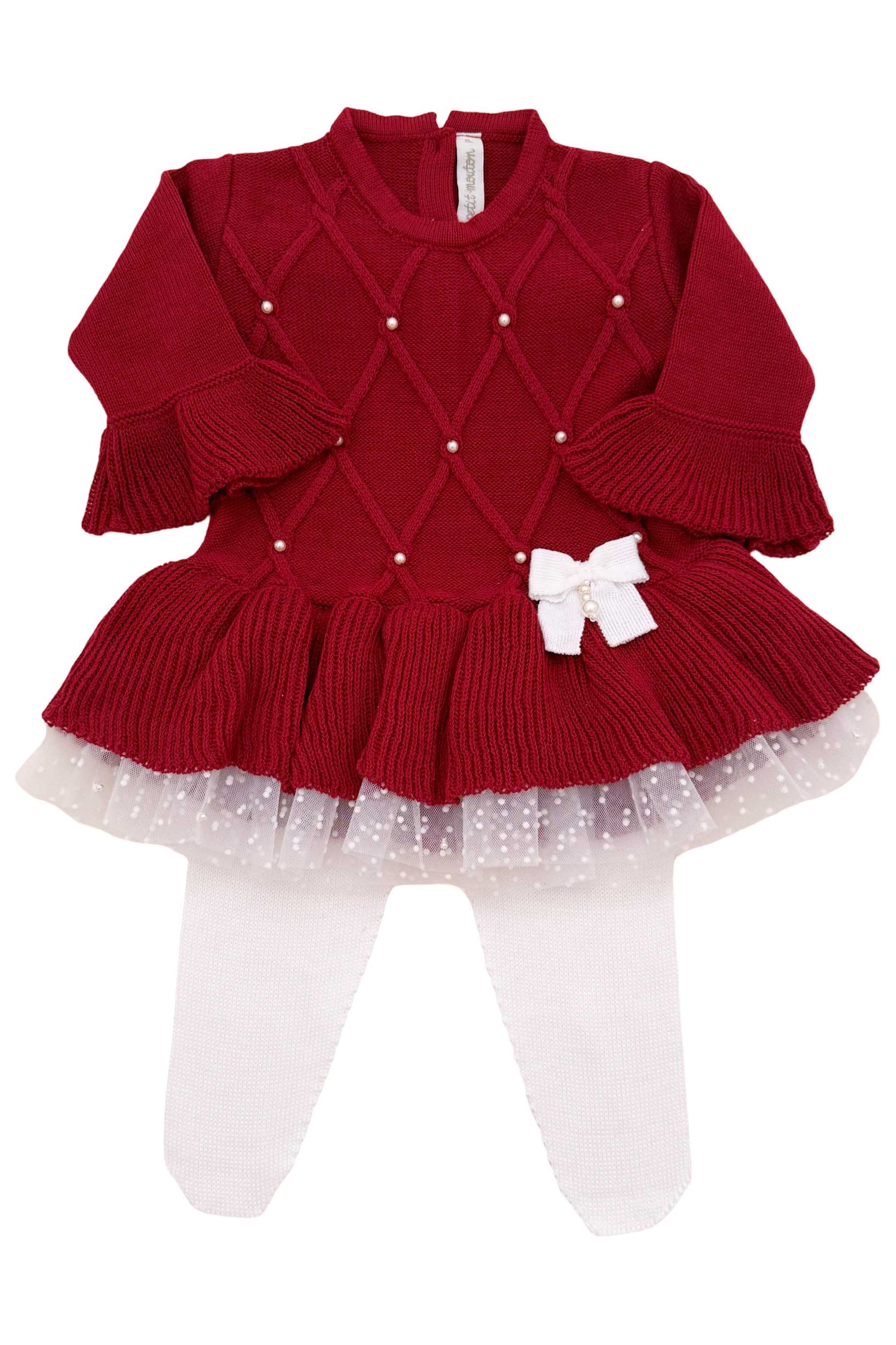 Saída de Maternidade Vestido Barra Renda Audrey Vermelho — foto 3