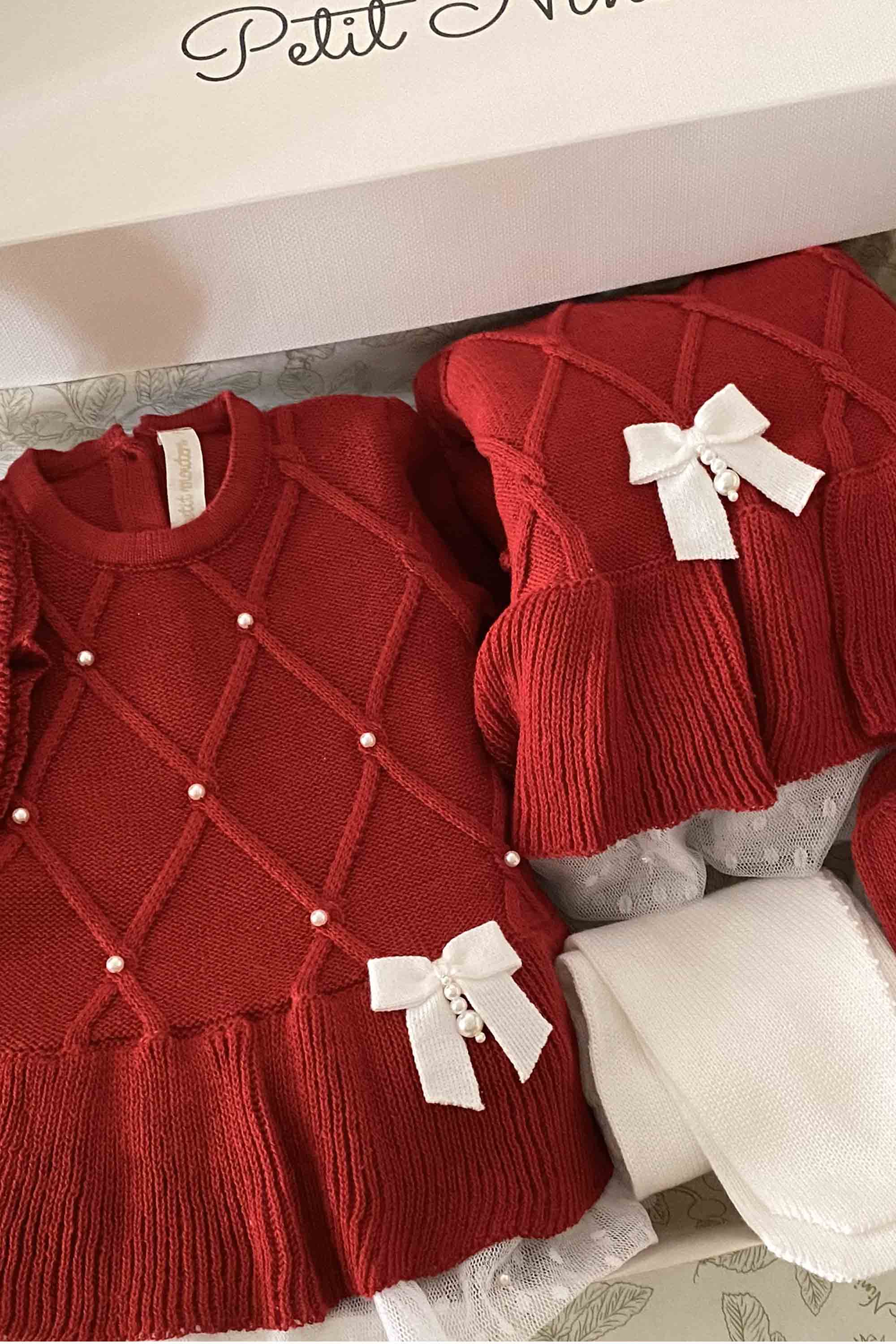 Saída de Maternidade Vestido Barra Renda Audrey Vermelho — foto 2