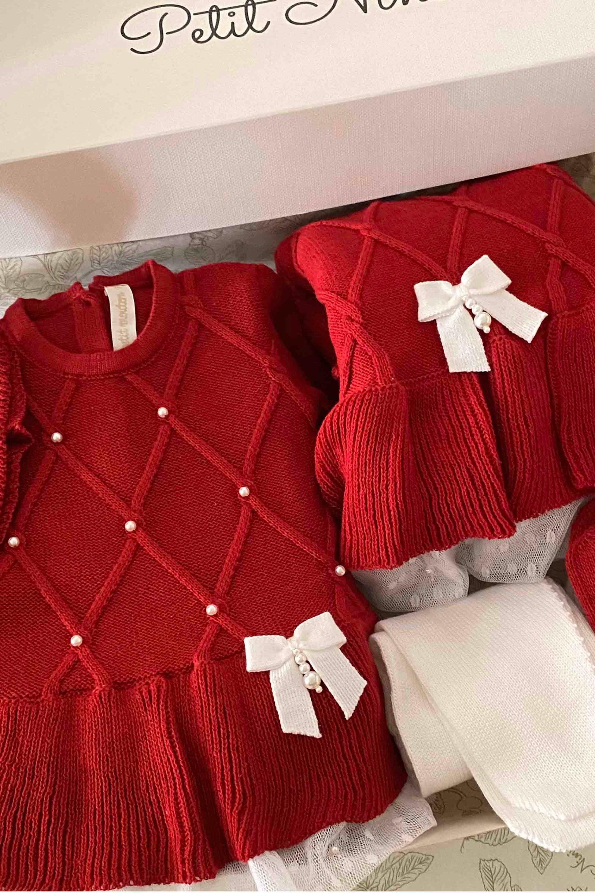 Saída de Maternidade Vestido Barra Renda Audrey Vermelho — foto 2