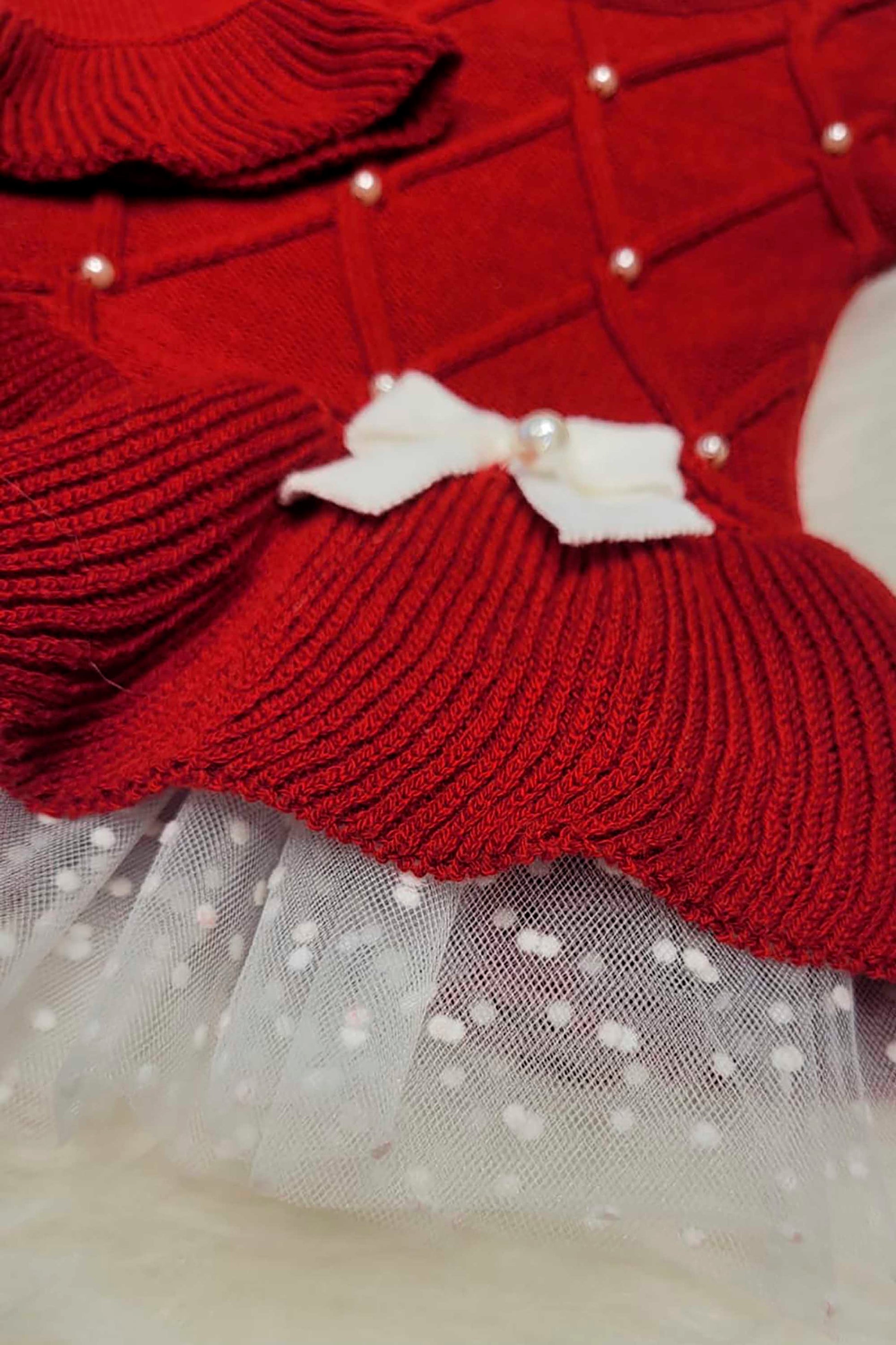 Saída de Maternidade Vestido Barra Renda Audrey Vermelho — foto 4