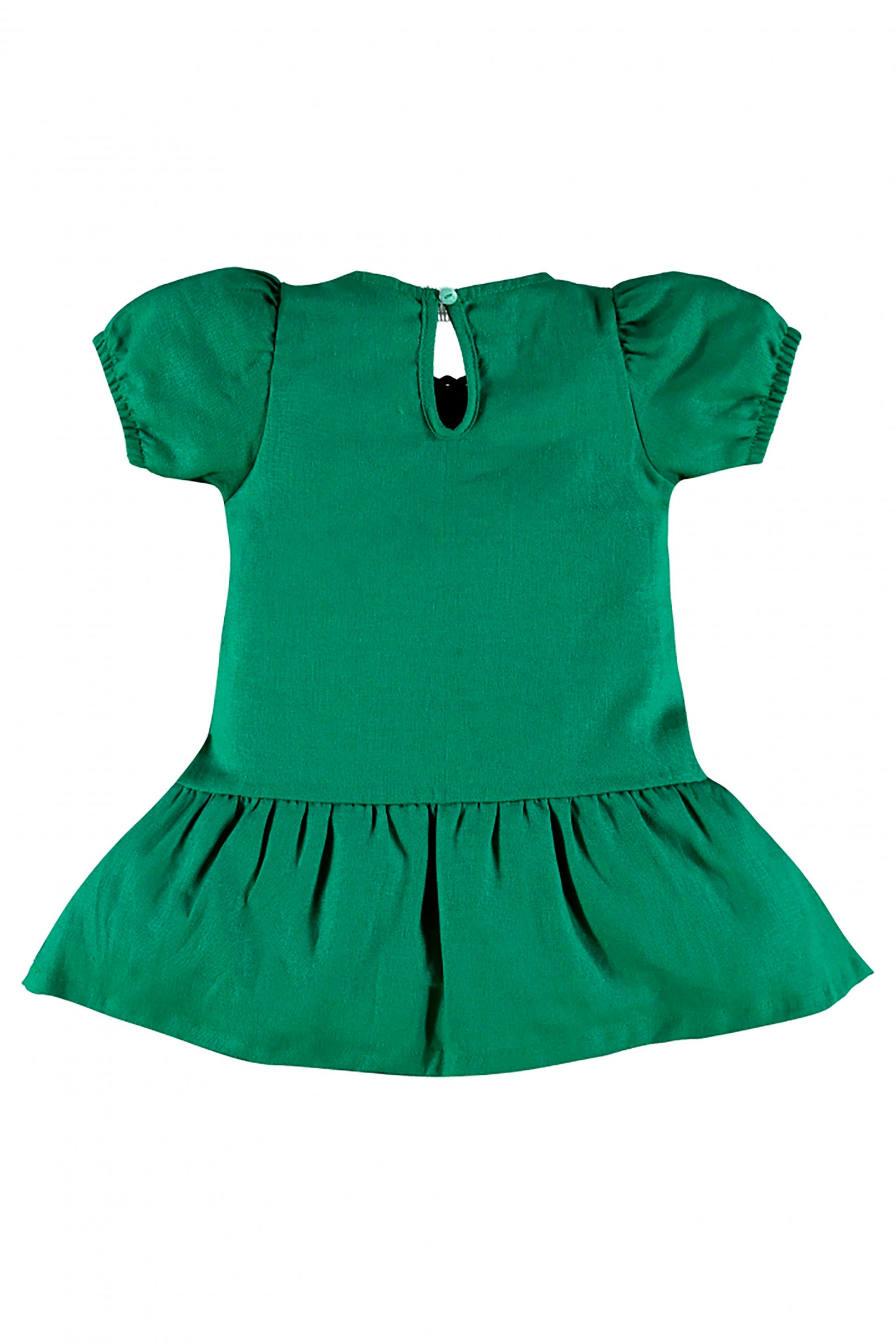 Vestido Bebê em Linho Verde Bandeira — foto 3