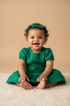 Vestido Bebê em Linho Verde Bandeira — foto 1