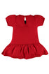 Vestido de Linho Vermelho Manga Curta para Bebê Menina — foto 2