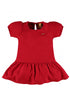 Vestido de Linho Vermelho Manga Curta para Bebê Menina — foto 1