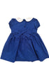 Vestido Infantil Poá Azul com Gola Boneca e Caseado — foto 2