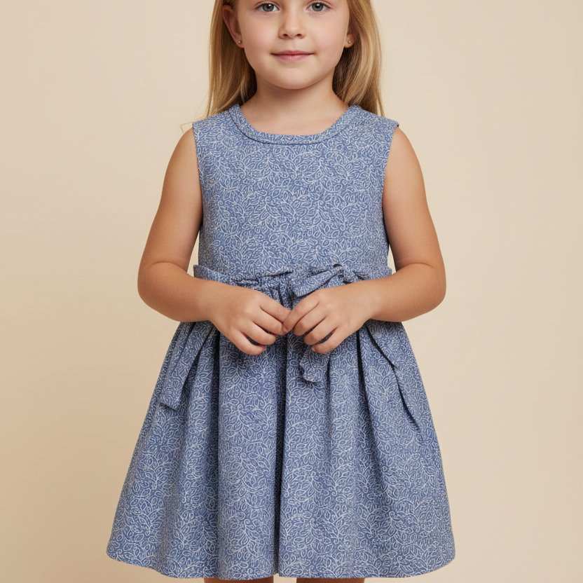 Vestido Regata Folha Azul — foto 1