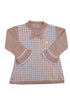 Vestido Infantil em Tricot Xadrez Rosa — foto 3