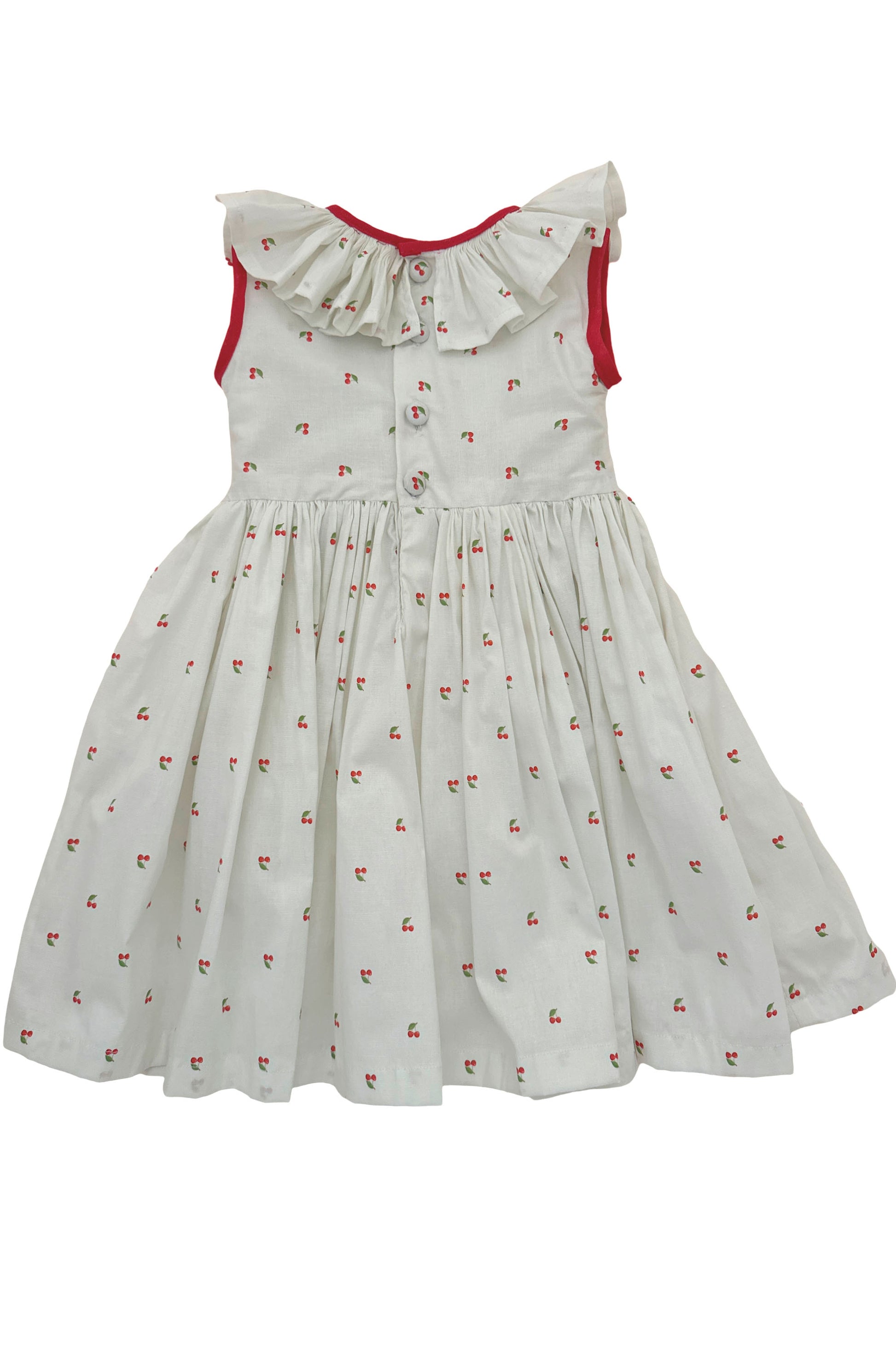 Vestido Infantil Casinha de Abelha Tricoline Cerejas — foto 4