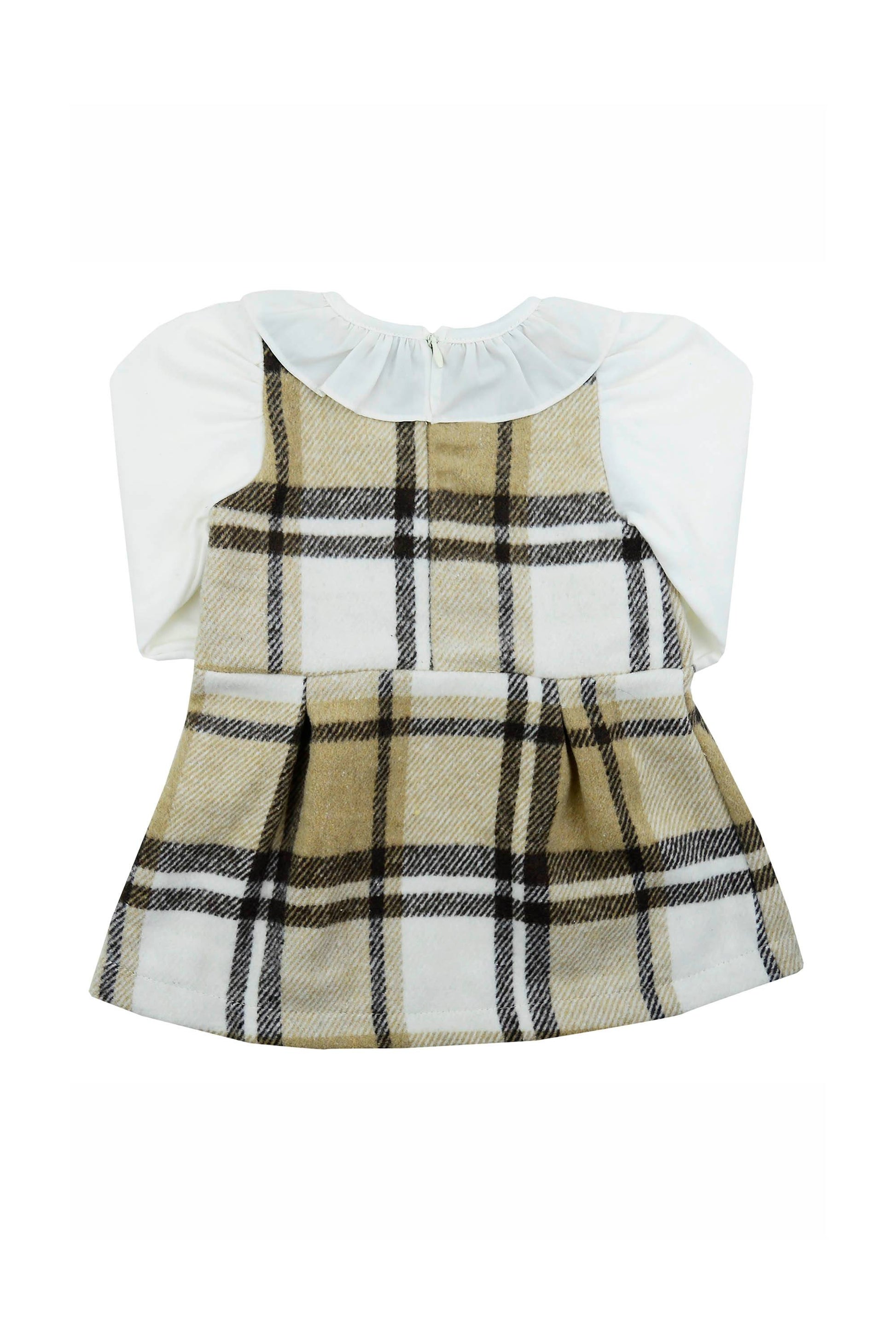 Vestido Infantil Xadrez Soft com Manga Longa em Malha — foto 3