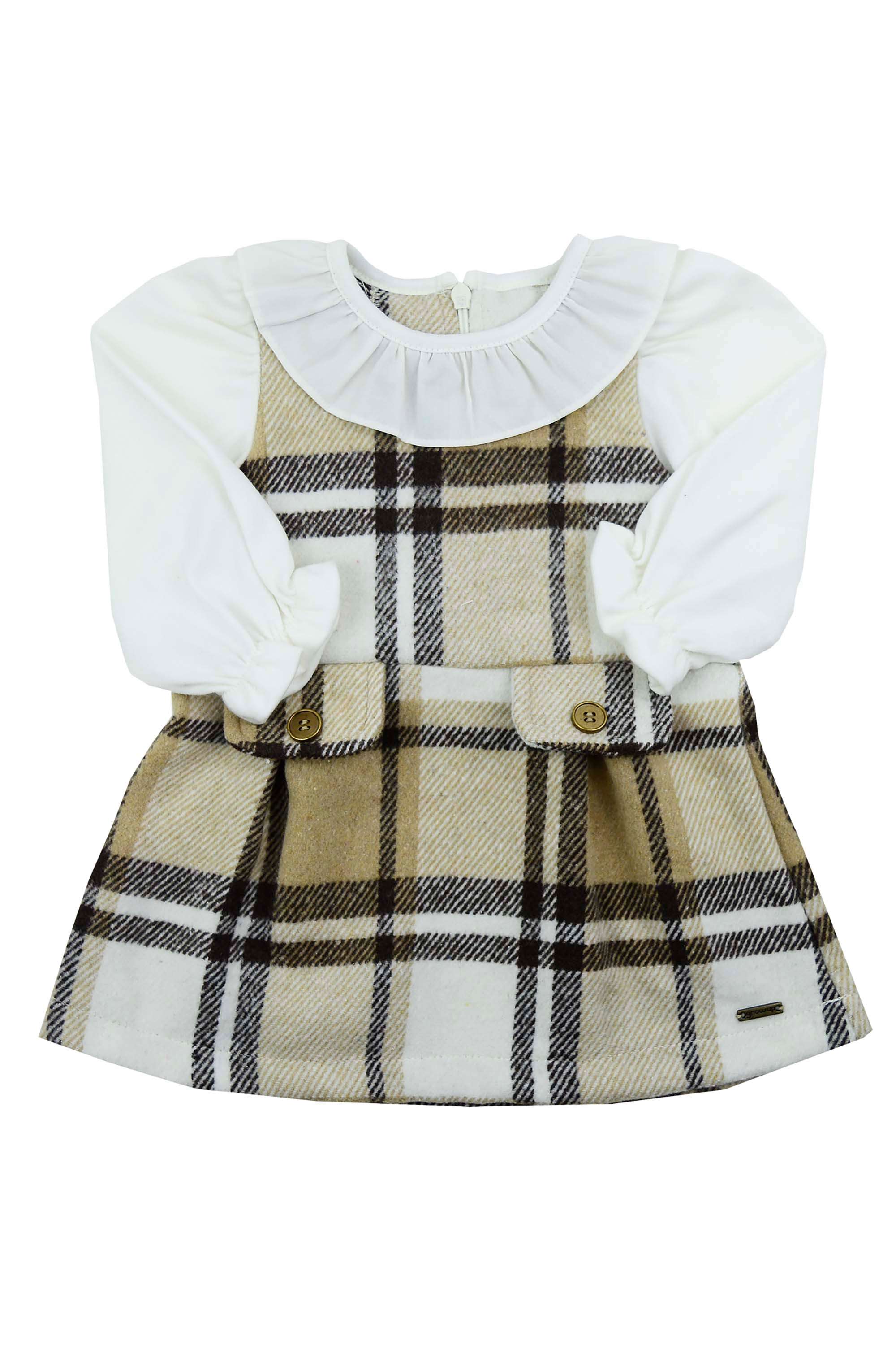 Vestido Infantil Xadrez Soft com Manga Longa em Malha — foto 2