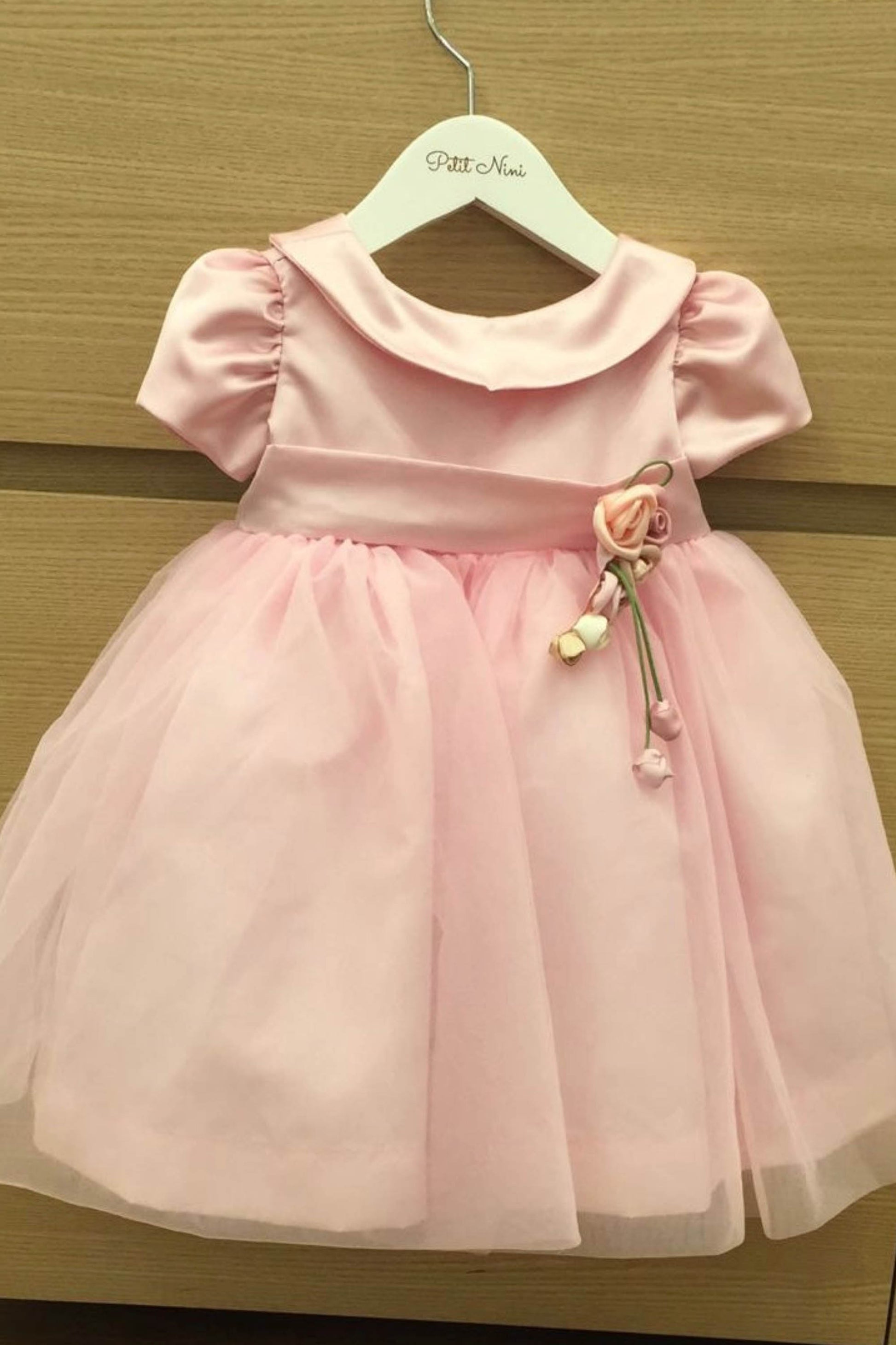 Vestido Infantil Festa Rosa com Tule — foto 3