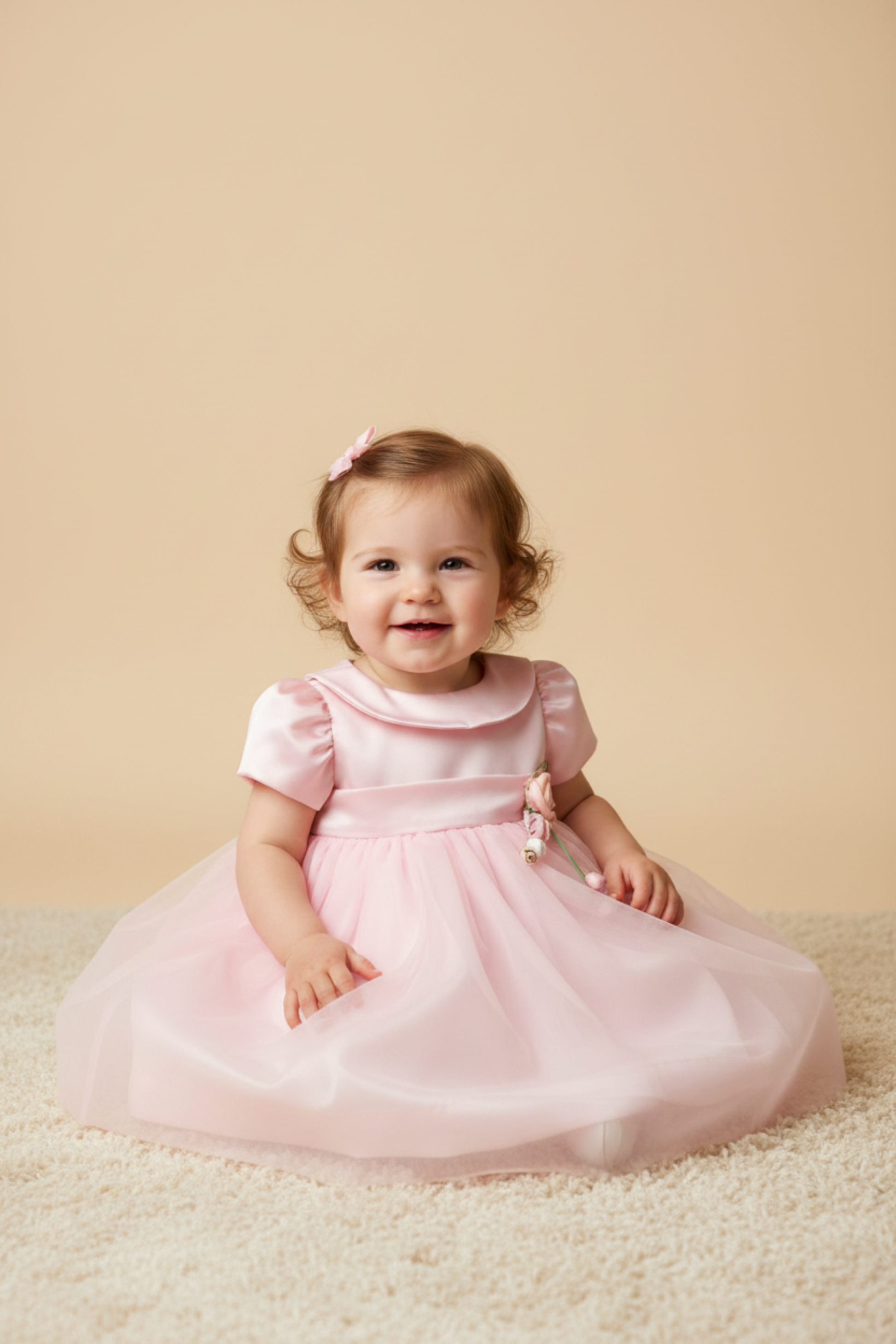 Vestido Infantil Festa Rosa com Tule — foto 2