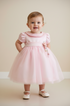 Vestido Infantil Festa Rosa com Tule — foto 1