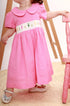 Vestido Casinha de Abelha com Bordado Coelhos Linho Rosa — foto 3
