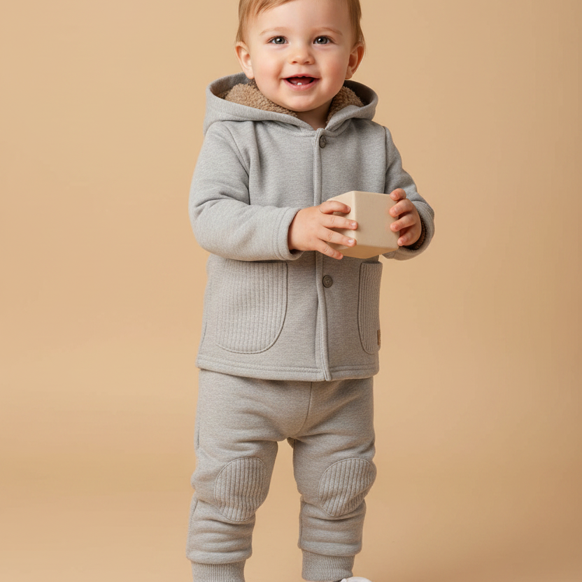 Conjunto Moletom Infantil Casaco com Capuz