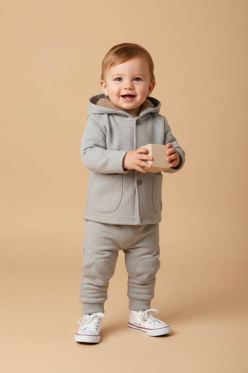 Conjunto Moletom Infantil Casaco com Capuz