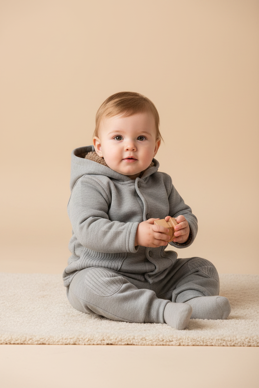 Conjunto Moletom Infantil Casaco com Capuz
