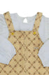 Jardineira Infantil para Menina com Blusa em Malha Off White — foto 5