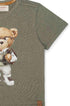Camiseta Infantil Menino Estampa Urso Nerd Verde Oregano — foto 3