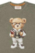 Camiseta Infantil Menino Estampa Urso Nerd Verde Oregano — foto 2