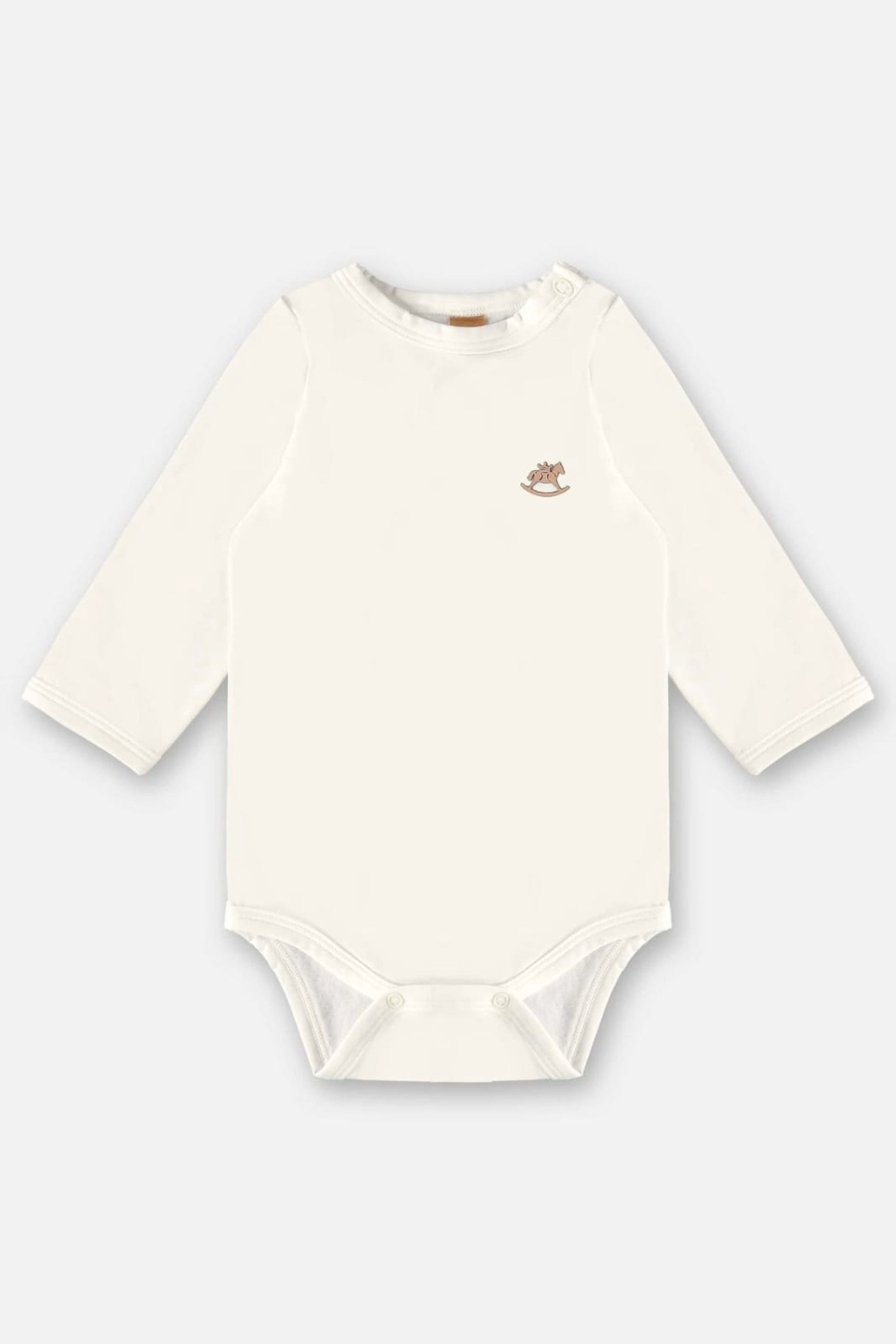 Conjunto Bebê Malha Térmica Body e Calça Off White — foto 4