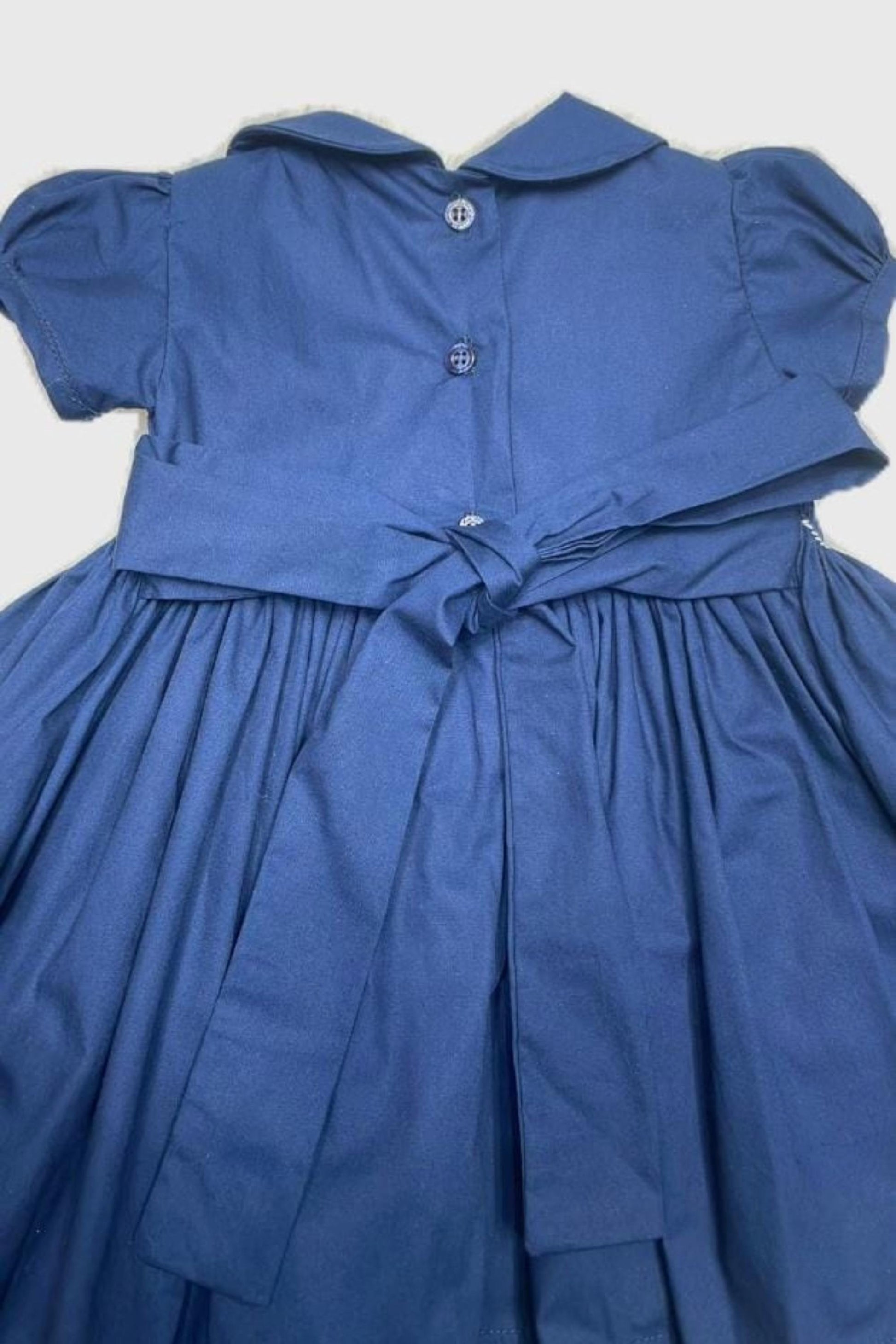 Vestido Casinha de Abelha Bordado Azul Marinho — foto 3
