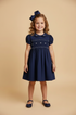 Vestido Casinha de Abelha Bordado Azul Marinho — foto 1