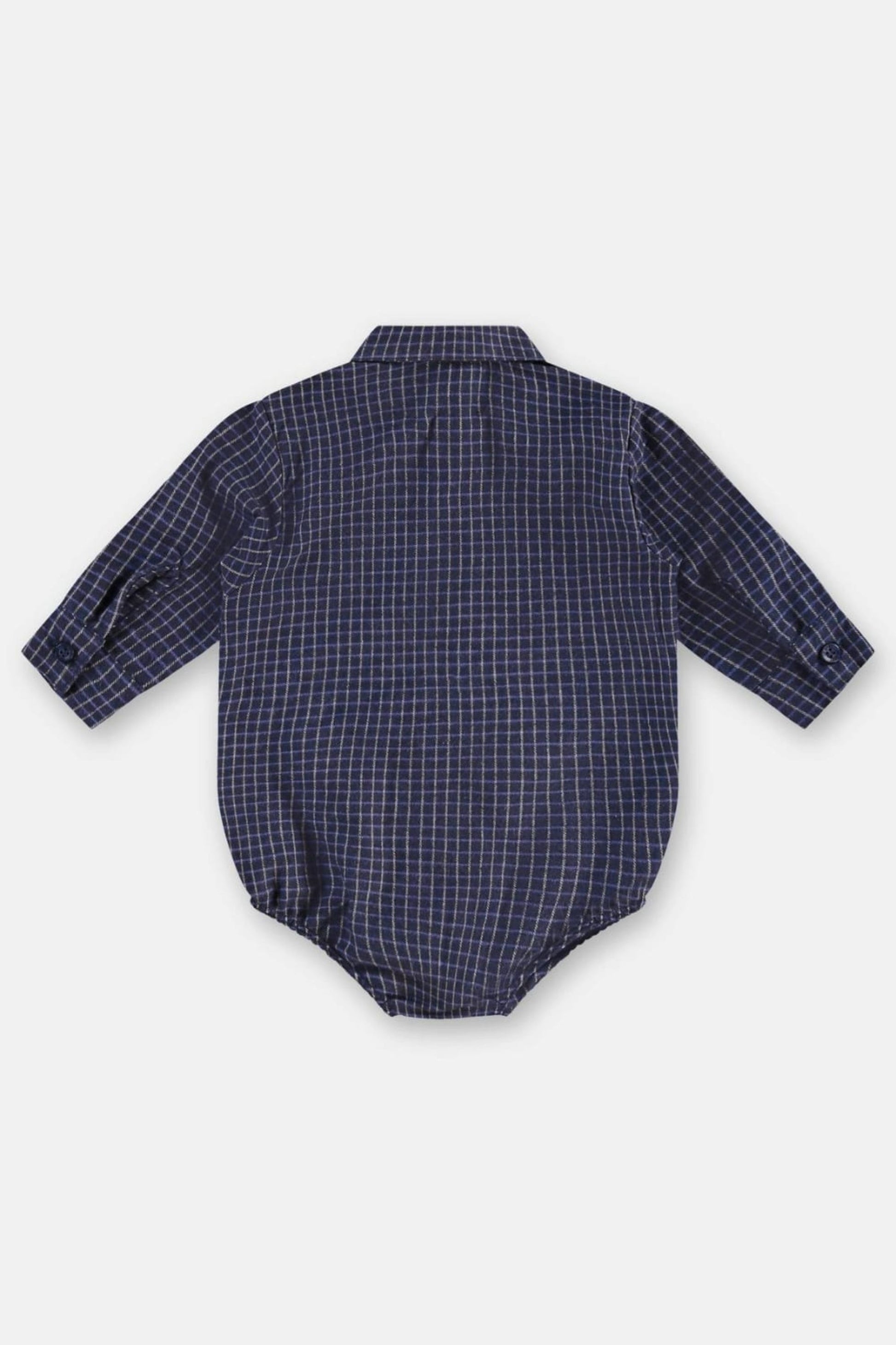 Body Camisa de Flanela para Bebê Manga Longa Xadrez — foto 3