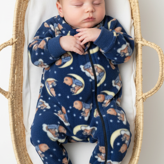 Pijama Macacão Bebê Soft Urso Marinho
