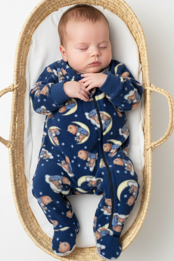 Pijama Macacão Bebê Soft Urso Marinho